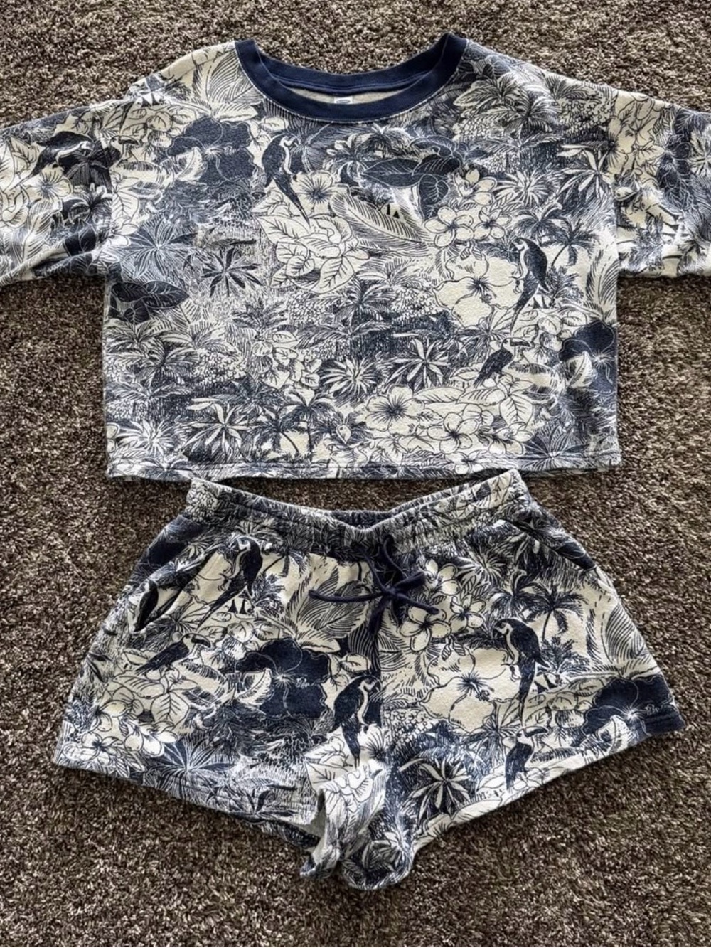 Old Navy Women’s Matching Tropical Print Lounge Set Size Medium
